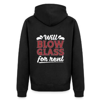 Glassblowing Will Blow Glass For Rent Glassmaking - Unisex Premium Organic Zip Hoodie - black - Back - Nico (187cm)