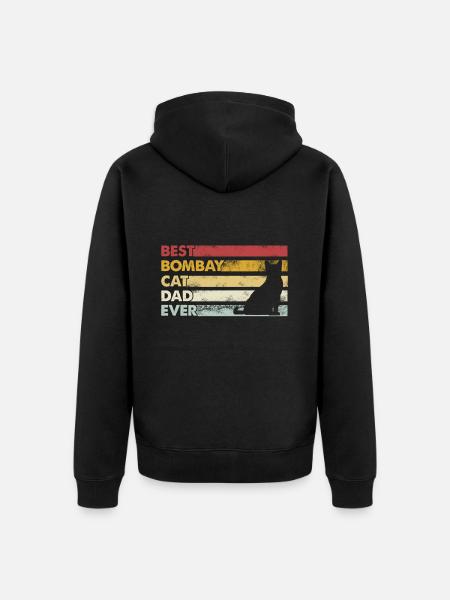 Best Father Ever - Bombay Cat - Unisex Premium Organic Zip Hoodie - black