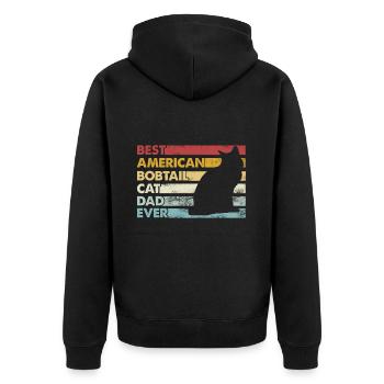 Meilleur père de tous les temps - American Bobtail Cat - Veste à capuche bio Premium Unisexe - noir - Dos - Nico (187cm)