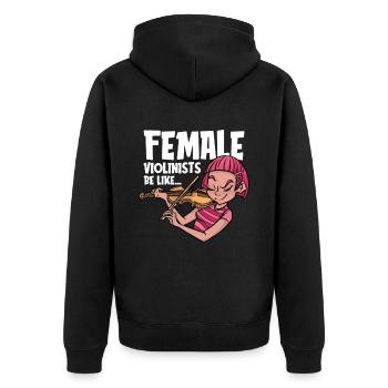 Violin Violin - Unisex Premium Organic Zip Hoodie - black - Back - Nico (187cm)