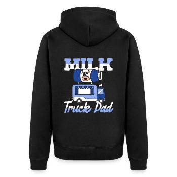 Lait de vache Panier de lait de papa - Veste à capuche bio Premium Unisexe - noir - Dos - Nico (187cm)