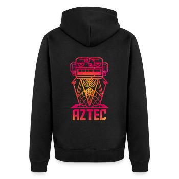 Aztecs - Unisex Premium Organic Zip Hoodie - black - Back - Nico (187cm)