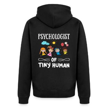 Schulpsychologe Schulpsychologie Psychologie - Unisex Premium Bio Zip Hoodie - Schwarz - Hinten - Nico (187cm)