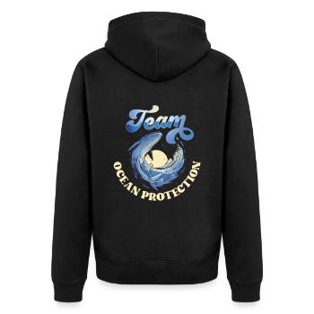 Team Marine Protection Ocean Protection Sea Sea - Unisex Premium Organic Zip Hoodie - black - Back - Nico (187cm)