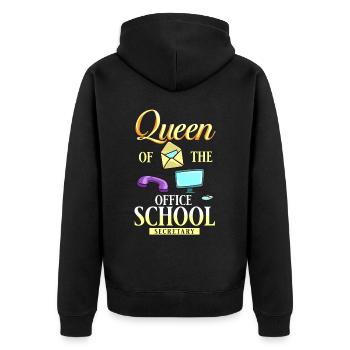 Secrétaire d’école Secrétariat de l’école Bureau du personnel - Veste à capuche bio Premium Unisexe - noir - Dos - Nico (187cm)