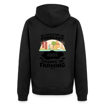 Prévisions de week-end 100% de chances de l’agriculture - Veste à capuche bio Premium Unisexe - noir - Dos - Nico (187cm)