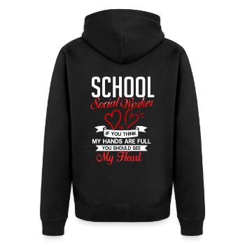 Milieu scolaire Travail social École Bureau du travail social Social - Veste à capuche bio Premium Unisexe - noir - Dos - Nico (187cm)
