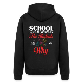 Milieu scolaire Travail social École Bureau du travail social Social - Veste à capuche bio Premium Unisexe - noir - Dos - Nico (187cm)