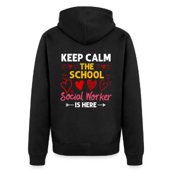 Milieu scolaire Travail social École Bureau du travail social Social - Veste à capuche bio Premium Unisexe - noir - Dos - Nico (187cm)
