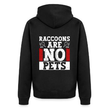 Waschbär Tierschutz Tierrecht Aktivist - Unisex Premium Bio Zip Hoodie - Schwarz - Hinten - Nico (187cm)