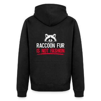 Waschbär Tierschutz Tierrecht Aktivist - Unisex Premium Bio Zip Hoodie - Schwarz - Hinten - Nico (187cm)