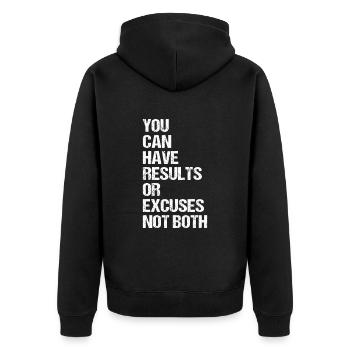 Vous pouvez avoir des résultats ou des excuses pas les deux - Veste à capuche bio Premium Unisexe - noir - Dos - Nico (187cm)