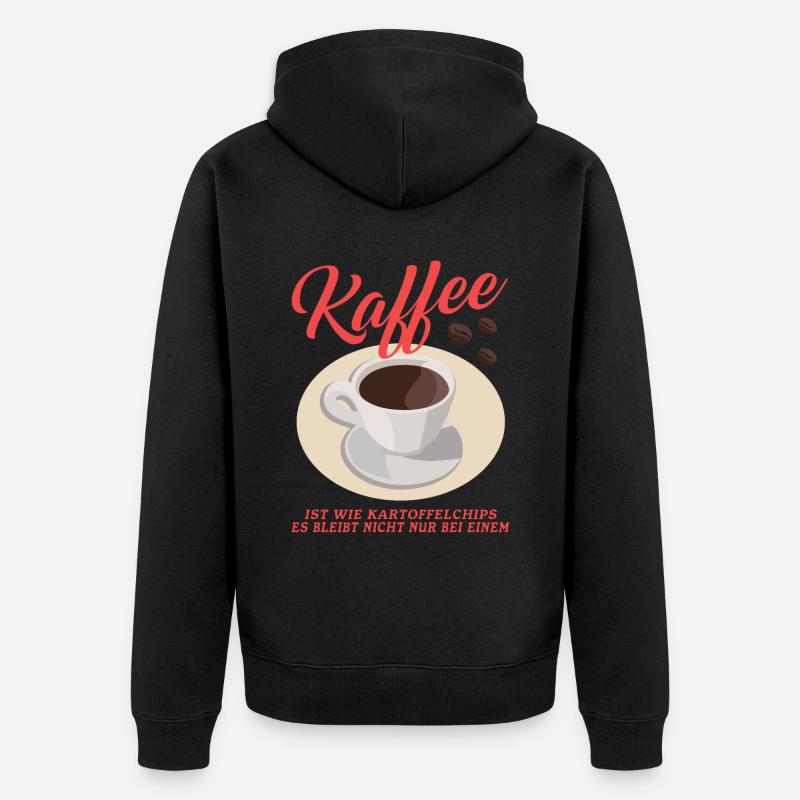 Kaffee Kaffeeliebhaber Kaffeetrinker Geschenk - Unisex Premium Bio Zip Hoodie - Schwarz