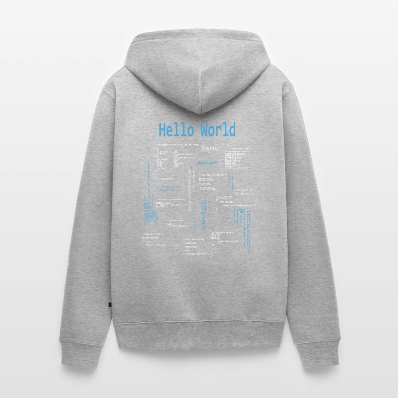 Hello World Programmeur Langages de programmation Nerd Veste à capuche bio Premium Unisexe