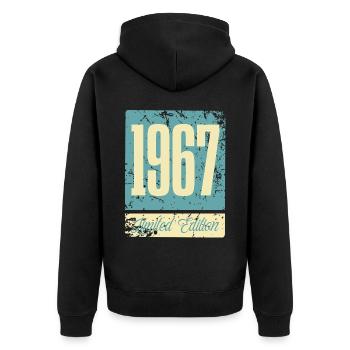 1967 Anniversaire de naissance Année de naissance - Veste à capuche bio Premium Unisexe - noir - Dos - Nico (187cm)