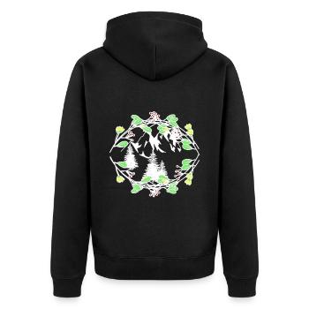 Spring Nature Nature Lovers Alps Mountaineers - Unisex Premium Organic Zip Hoodie - black - Back - Nico (187cm)