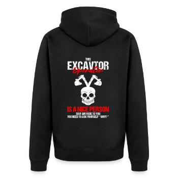 Conception des opérateurs d’équipement lourd et des opérateurs d’excavatrices - Veste à capuche bio Premium Unisexe - noir - Dos - Nico (187cm)