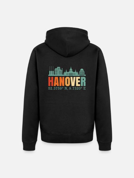 Hannover - Unisex Premium Bio Zip Hoodie - Schwarz