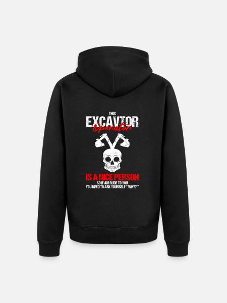 Baggerführer für Bagger und Sandbagger - Unisex Premium Bio Zip Hoodie - Schwarz