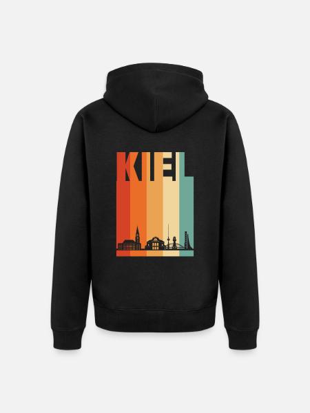 Kiel - Unisex Premium Bio Zip Hoodie - Schwarz