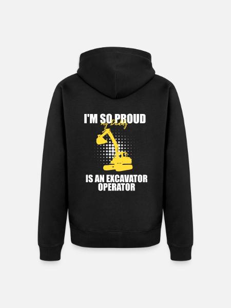 Baggerführer für Bagger und Sandbagger - Unisex Premium Bio Zip Hoodie - Schwarz