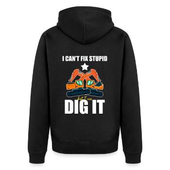operator and heavy machinery operator - Unisex Premium Organic Zip Hoodie - black - Back - Nico (187cm)