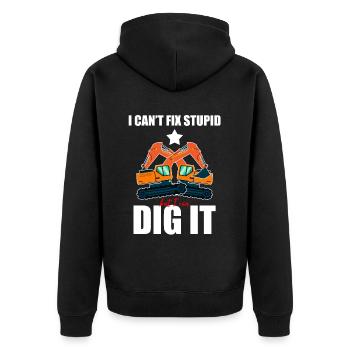 Schwermaschinenführer und Bagerfahrer Design - Unisex Premium Bio Zip Hoodie - Schwarz - Hinten - Nico (187cm)