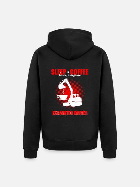 Baggerführer für Bagger und Sandbagger - Unisex Premium Bio Zip Hoodie - Schwarz