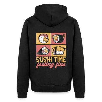 Sushi Kawaii - Veste à capuche bio Premium Unisexe - noir - Dos - Nico (187cm)