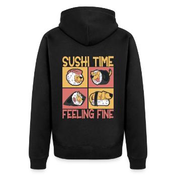 Sushi Kawaii - Veste à capuche bio Premium Unisexe - noir - Dos - Nico (187cm)