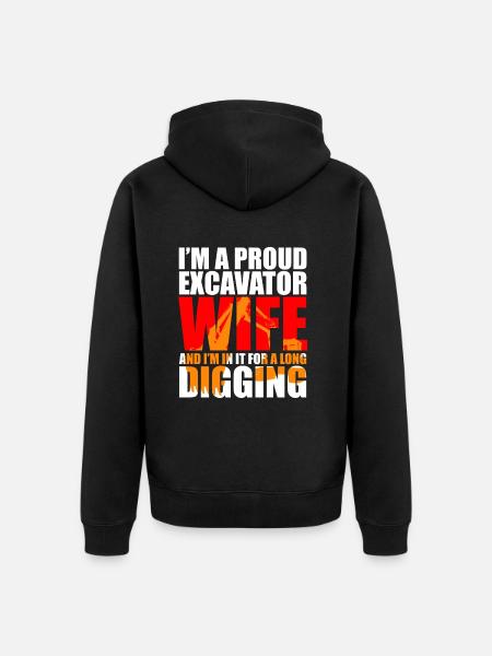 Bagger Design für Baggerfahrer - Unisex Premium Bio Zip Hoodie - Schwarz