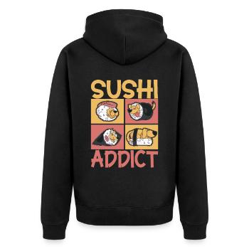 Sushi Kawaii - Veste à capuche bio Premium Unisexe - noir - Dos - Nico (187cm)