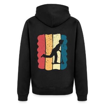 Scooter Stunt Scooter for Kids Retro - Unisex Premium Organic Zip Hoodie - black - Back - Nico (187cm)