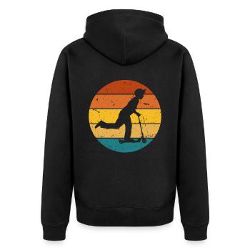 Scooter Stunt Scooter for Kids Retro - Unisex Premium Organic Zip Hoodie - black - Back - Nico (187cm)