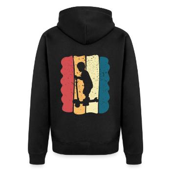 Scooter Stunt Scooter for Kids Retro - Unisex Premium Organic Zip Hoodie - black - Back - Nico (187cm)