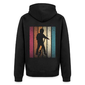 Scooter Stunt Scooter for Kids Retro - Unisex Premium Organic Zip Hoodie - black - Back - Nico (187cm)