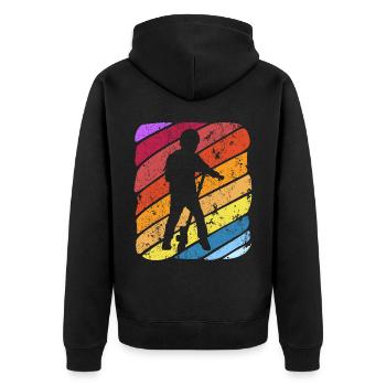 Scooter Stunt Scooter for Kids Retro - Unisex Premium Organic Zip Hoodie - black - Back - Nico (187cm)