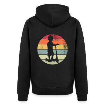 Scooter Stunt Scooter for Kids Retro - Unisex Premium Organic Zip Hoodie - black - Back - Nico (187cm)