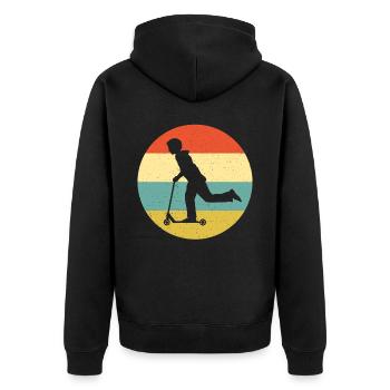 Scooter Stunt Scooter for Kids Retro - Unisex Premium Organic Zip Hoodie - black - Back - Nico (187cm)