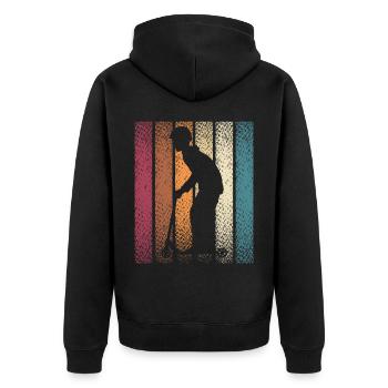 Scooter Stunt Scooter for Kids Retro - Unisex Premium Organic Zip Hoodie - black - Back - Nico (187cm)