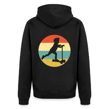 Scooter Stunt Scooter for Kids Retro - Unisex Premium Organic Zip Hoodie - black - Back - Nico (187cm)