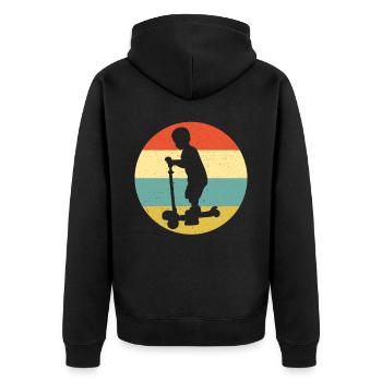 Scooter Stunt Scooter for Kids Retro - Unisex Premium Organic Zip Hoodie - black - Back - Nico (187cm)