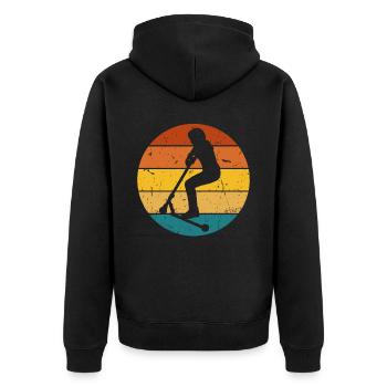Scooter Stunt Scooter for Kids Retro - Unisex Premium Organic Zip Hoodie - black - Back - Nico (187cm)