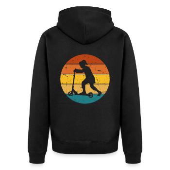 Scooter Stunt Scooter for Kids Retro - Unisex Premium Organic Zip Hoodie - black - Back - Nico (187cm)