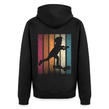 Scooter Stunt Scooter for Kids Retro - Unisex Premium Organic Zip Hoodie - black - Back - Nico (187cm)