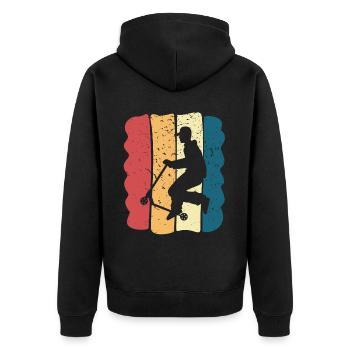 Scooter Stunt Scooter for Kids Retro - Unisex Premium Organic Zip Hoodie - black - Back - Nico (187cm)
