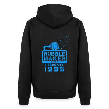 Diver Birthday Bubblemaker since February 1995 - Unisex Premium Organic Zip Hoodie - black - Back - Nico (187cm)