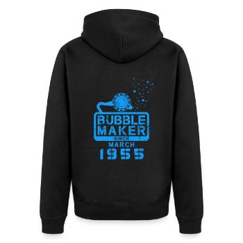 Diver Birthday Bubblemaker since March 1955 - Unisex Premium Organic Zip Hoodie - black - Back - Nico (187cm)
