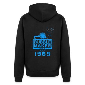 Taucher Geburtstag Bubblemaker seit Juli 1965 - Unisex Premium Bio Zip Hoodie - Schwarz - Hinten - Nico (187cm)