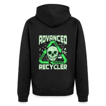 Undead Recycling Necromancer Design for a - Unisex Premium Organic Zip Hoodie - black - Back - Nico (187cm)